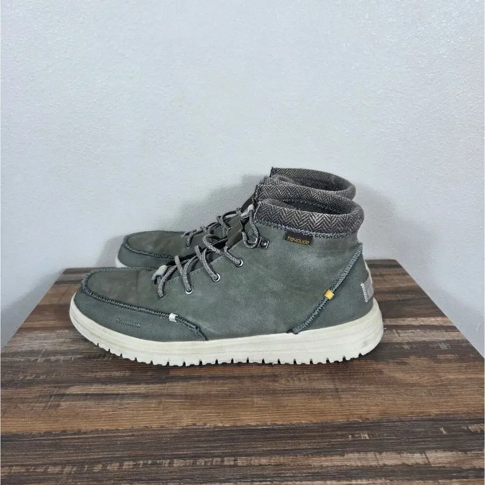 Hey Dude Men's Bradley Classic Green High-Top Slip on Shoe Size 11